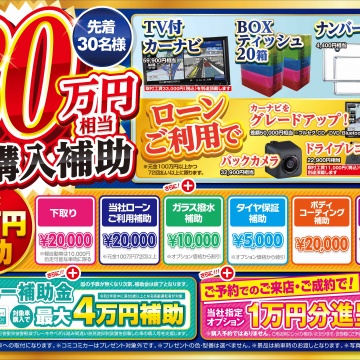 ご成約最大30万円補助実施中☆