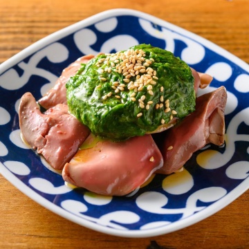 鶏レバ刺し にらソース